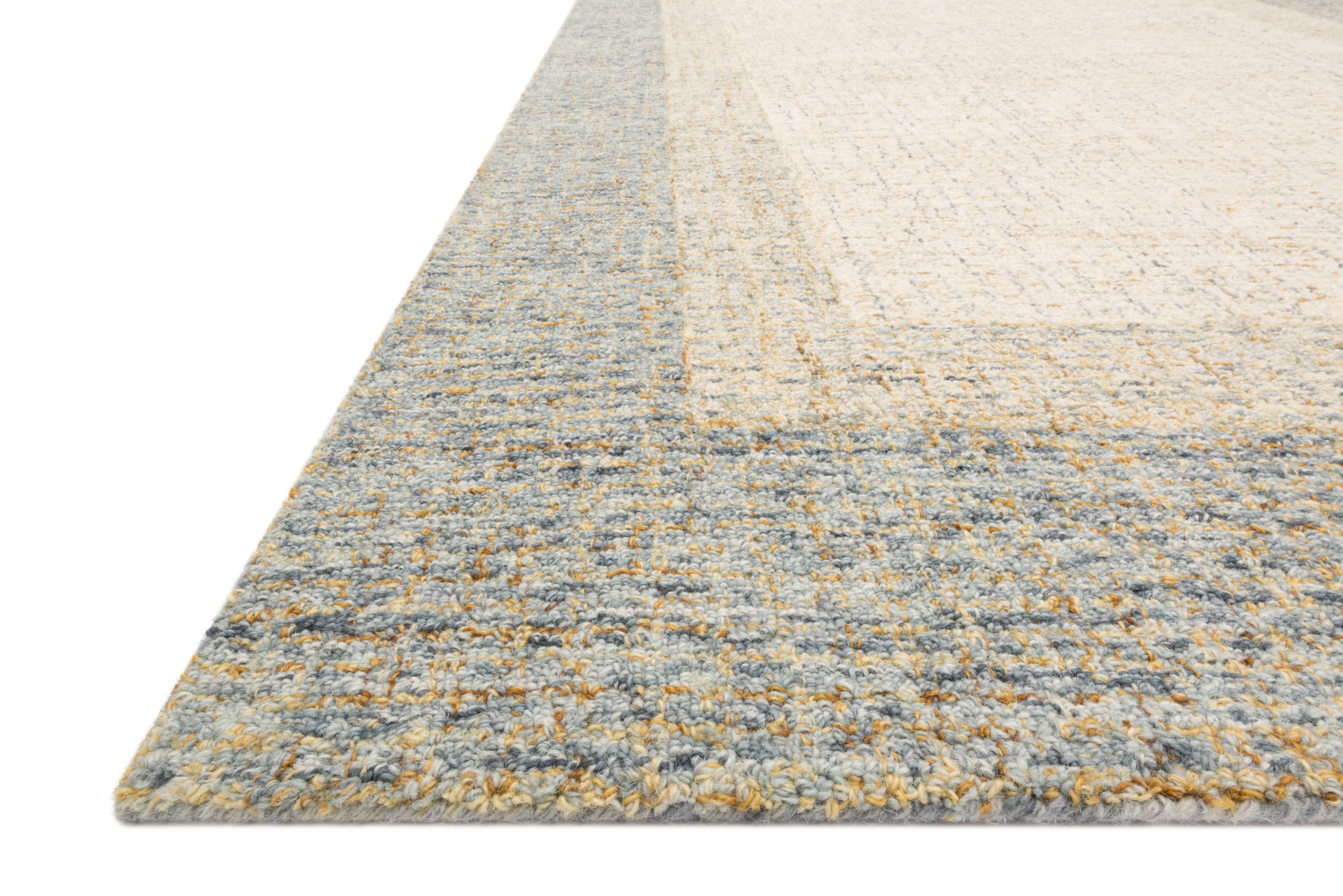 Rosina ROI-01 Sand Area Rug, hand-tufted wool rug with variegated yarns, crafted by artisans in India
