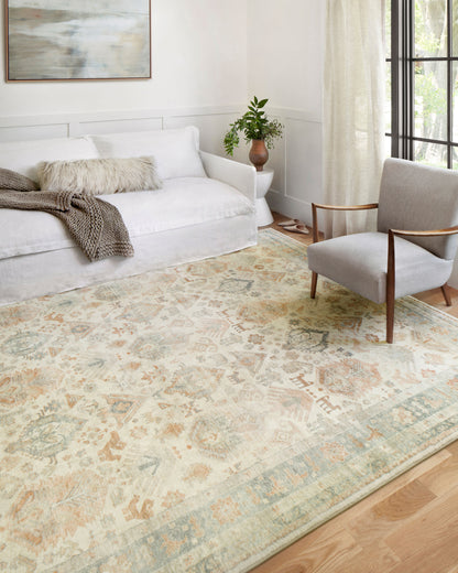 Rosette ROS-01 Beige/Multi Area Rug, with plush texture and classic beige accents.