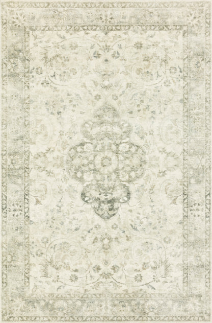 Rosette ROS-02 Ivory/Silver Area Rug, soft ivory and silver design.
