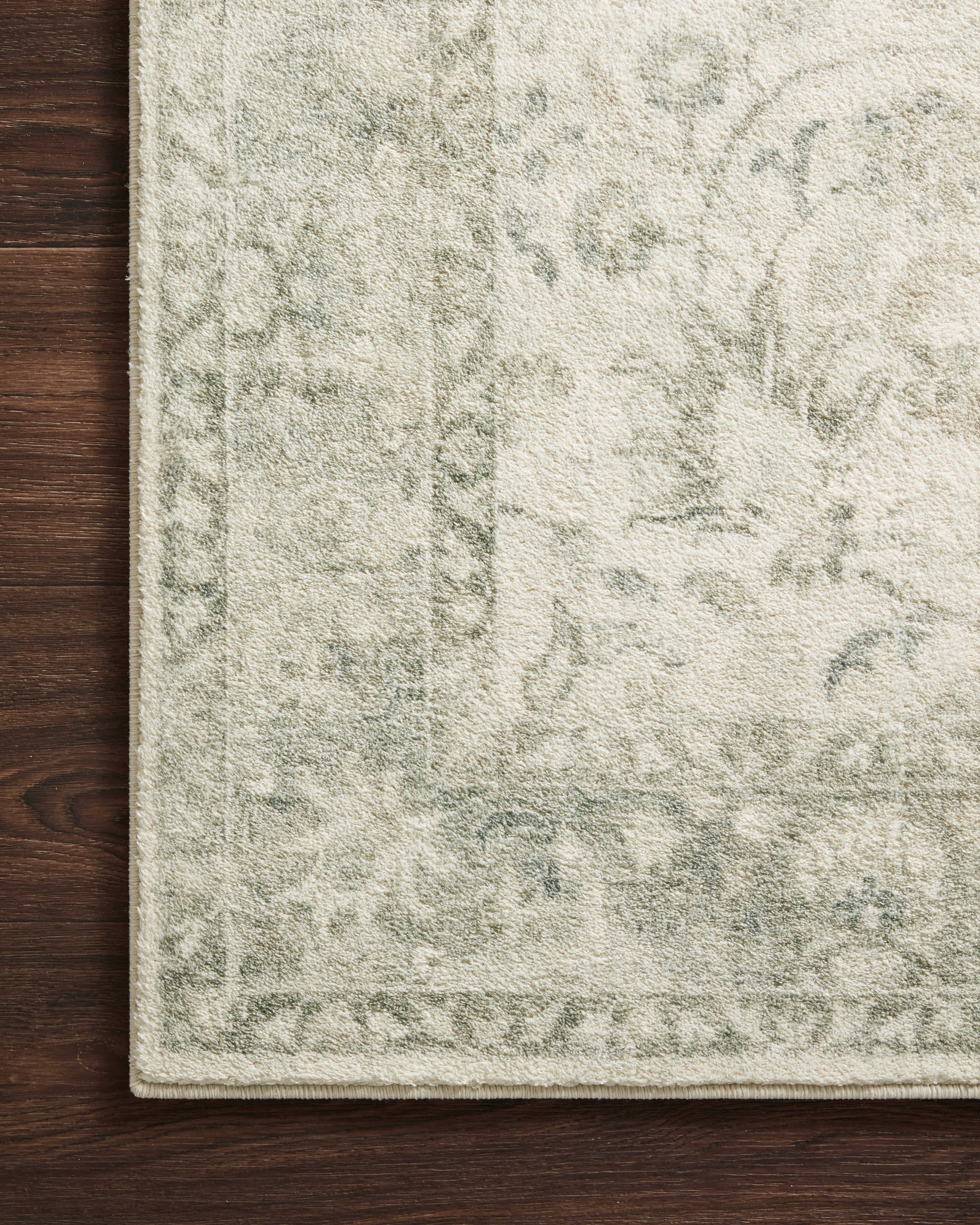 Rosette ROS-02 Ivory/Silver Area Rug, soft ivory and silver design.