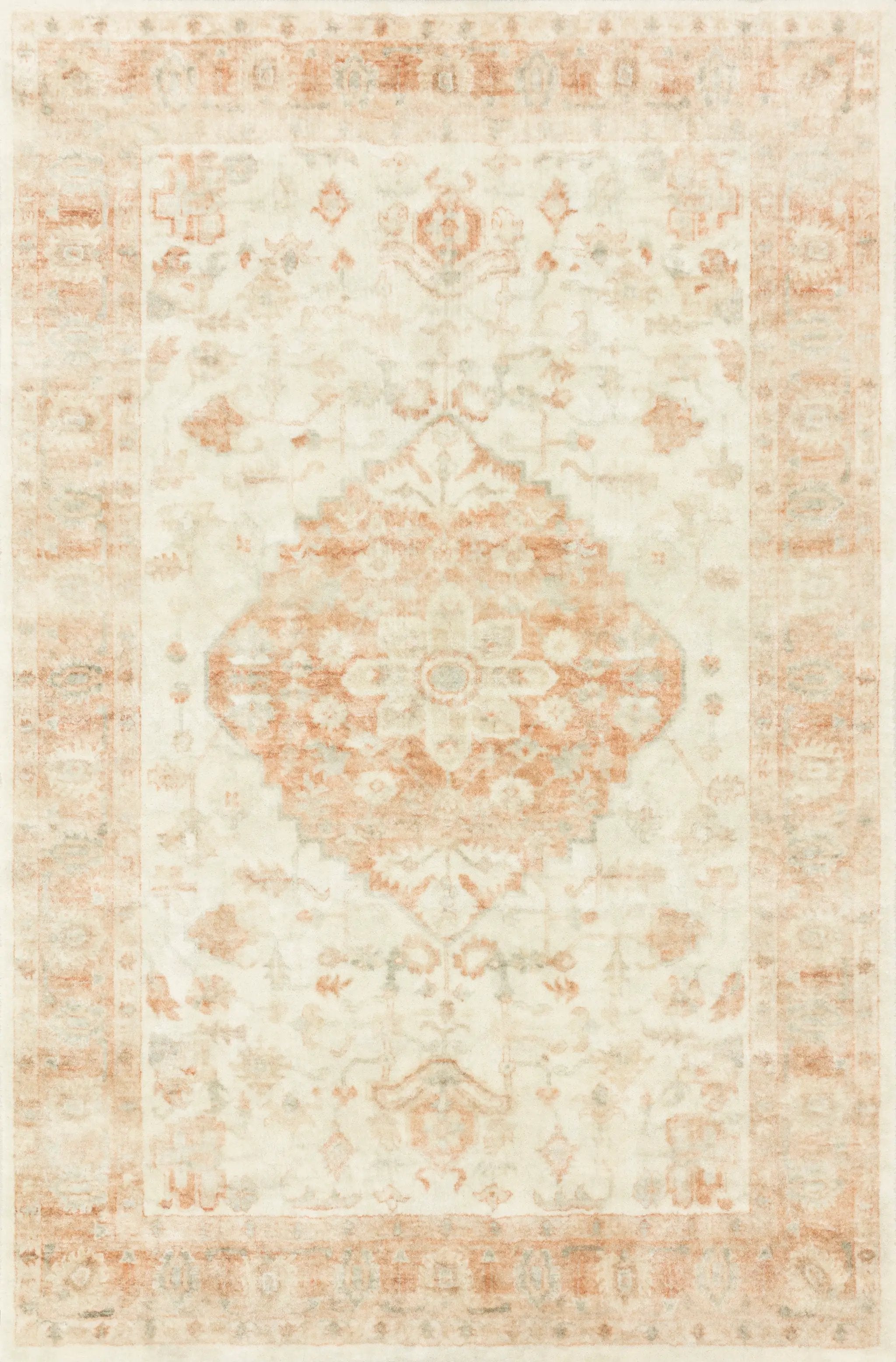 Rosette ROS-03 Ivory / Terracotta Area Rug by Loloi