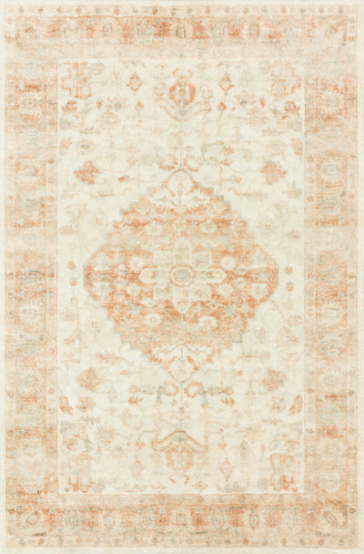 Rosette ROS-03 Ivory/Terracotta Area Rug, ultra-soft with ivory and terracotta tones.