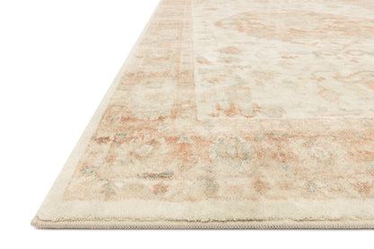 Rosette ROS-03 Ivory/Terracotta Area Rug, ultra-soft with ivory and terracotta tones.