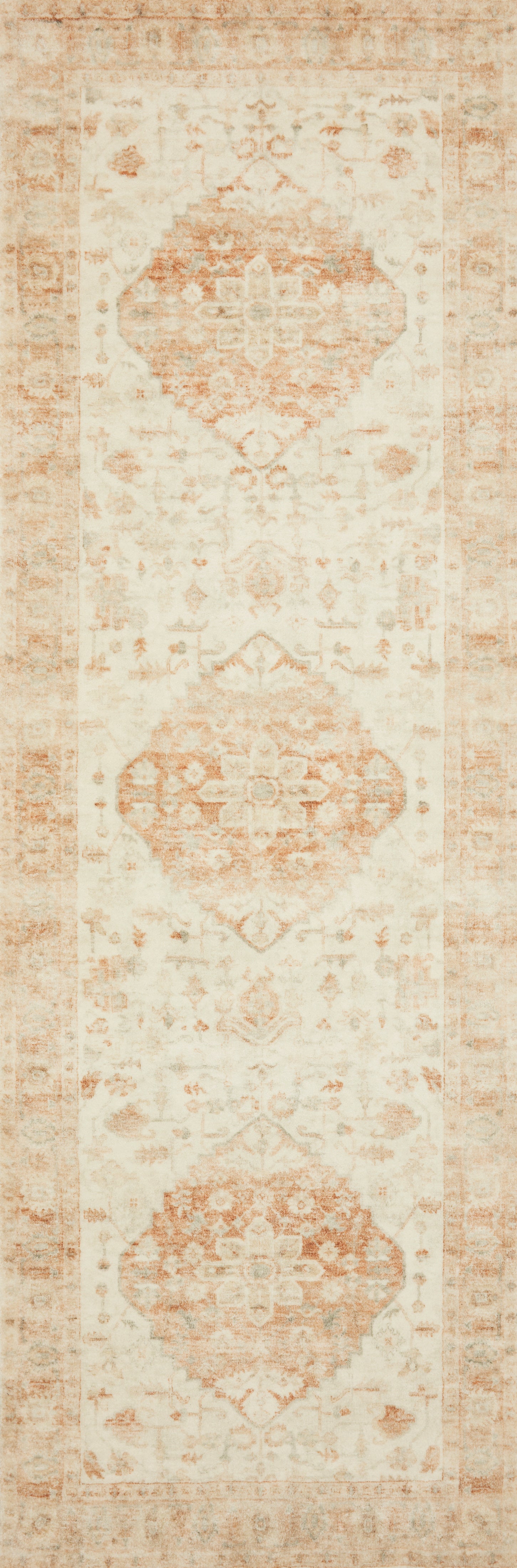 Rosette ROS-03 Ivory/Terracotta Area Rug, ultra-soft with ivory and terracotta tones.