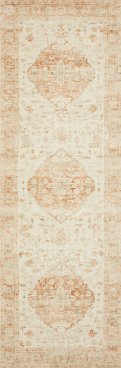Rosette ROS-03 Ivory/Terracotta Area Rug, ultra-soft with ivory and terracotta tones.