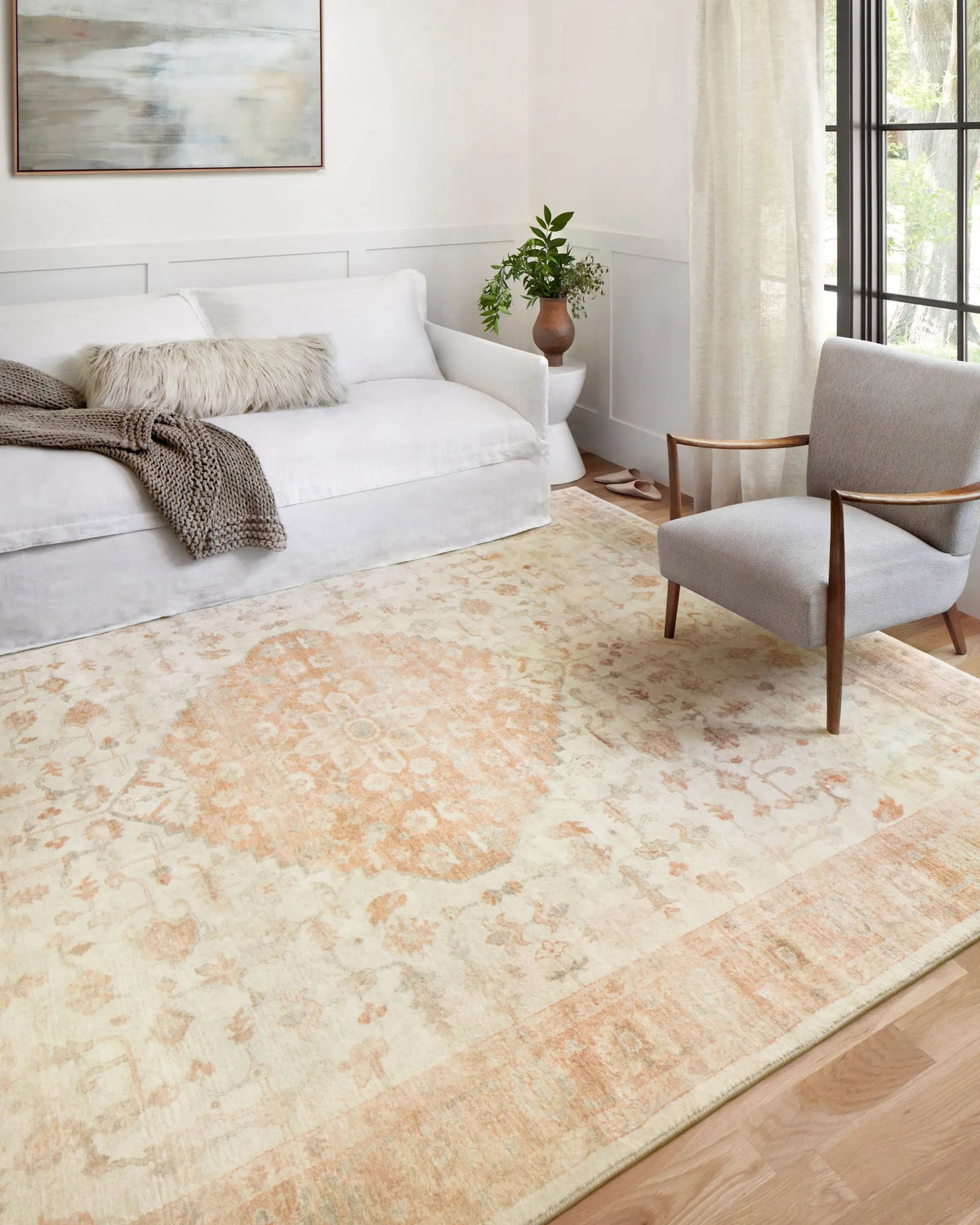 Rosette ROS-03 Ivory / Terracotta Area Rug by Loloi