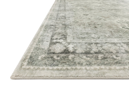 Rosette ROS-04 Steel/Graphite Area Rug, plush steel and graphite motif.