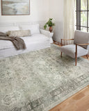 Rosette ROS-04 Steel/Graphite Area Rug, plush steel and graphite motif.
