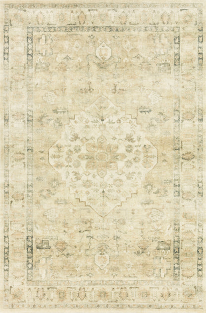 Rosette ROS-05 Sand/Ivory Area Rug, soft sand and ivory pattern.