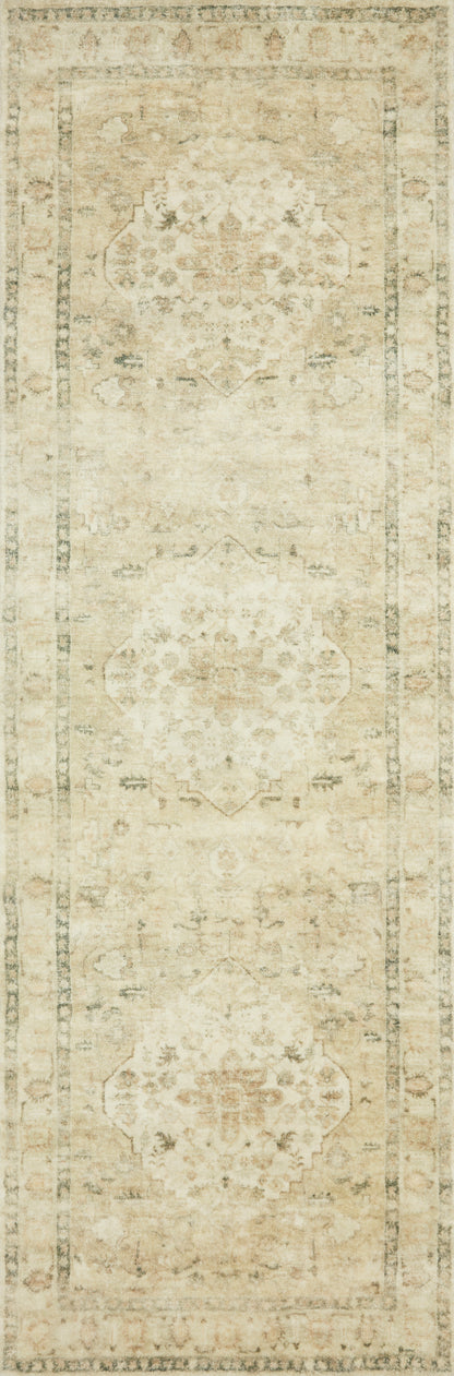 Rosette ROS-05 Sand/Ivory Area Rug, soft sand and ivory pattern.