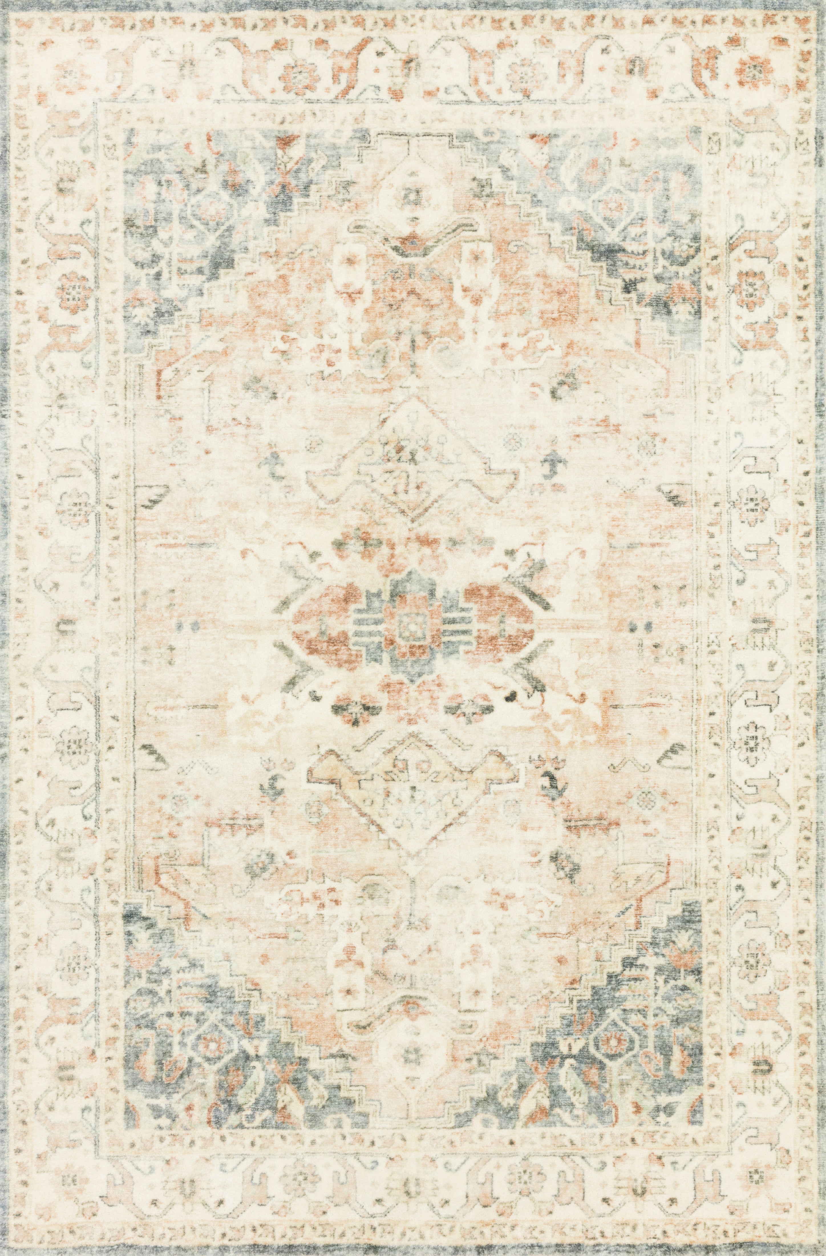 Rosette ROS-06 Clay/Ivory Area Rug, plush clay and ivory design.