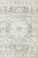 Rosette ROS-07 Denim/Fog Area Rug, ultra-soft with denim and fog tones.