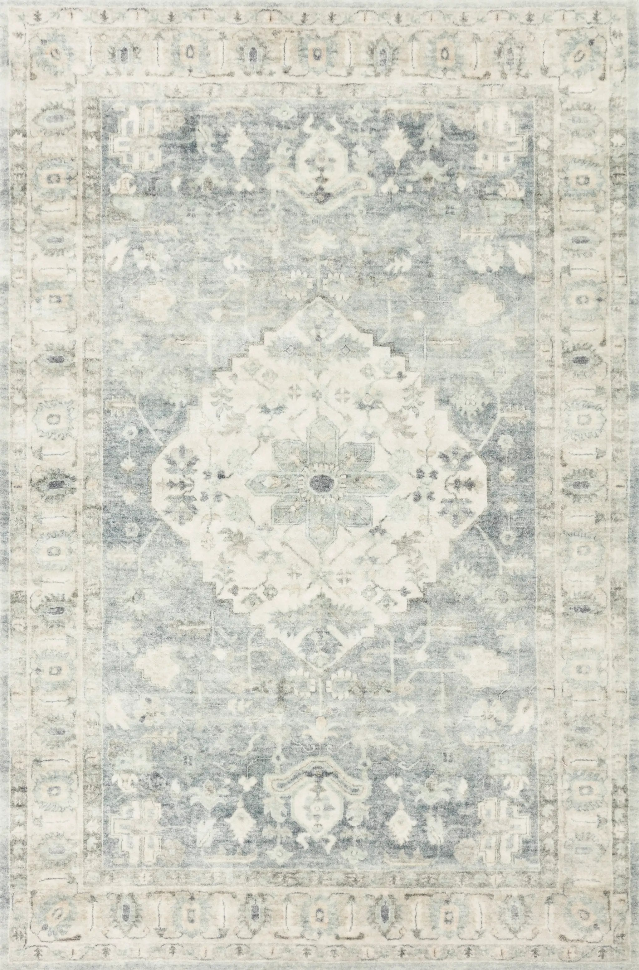 Rosette ROS-07 Denim / Fog Area Rug by Loloi