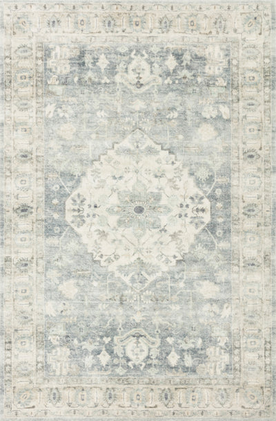 Rosette ROS-07 Denim/Fog Area Rug, ultra-soft with denim and fog tones.