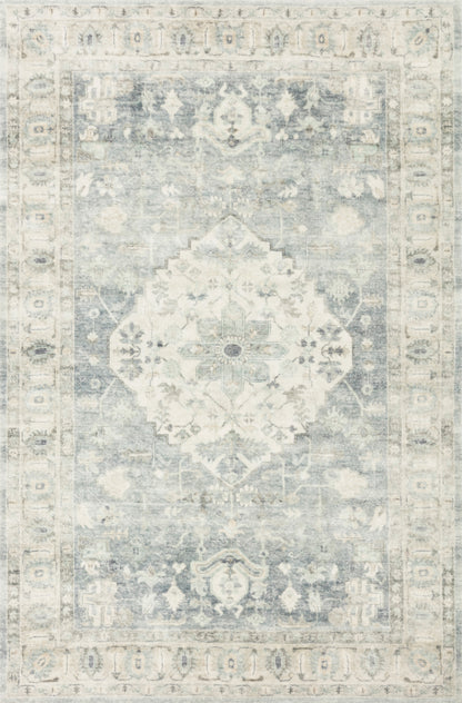 Rosette ROS-07 Denim/Fog Area Rug, ultra-soft with denim and fog tones.