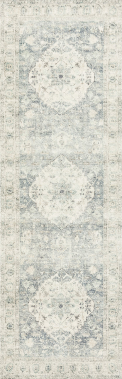 Rosette ROS-07 Denim/Fog Area Rug, ultra-soft with denim and fog tones.