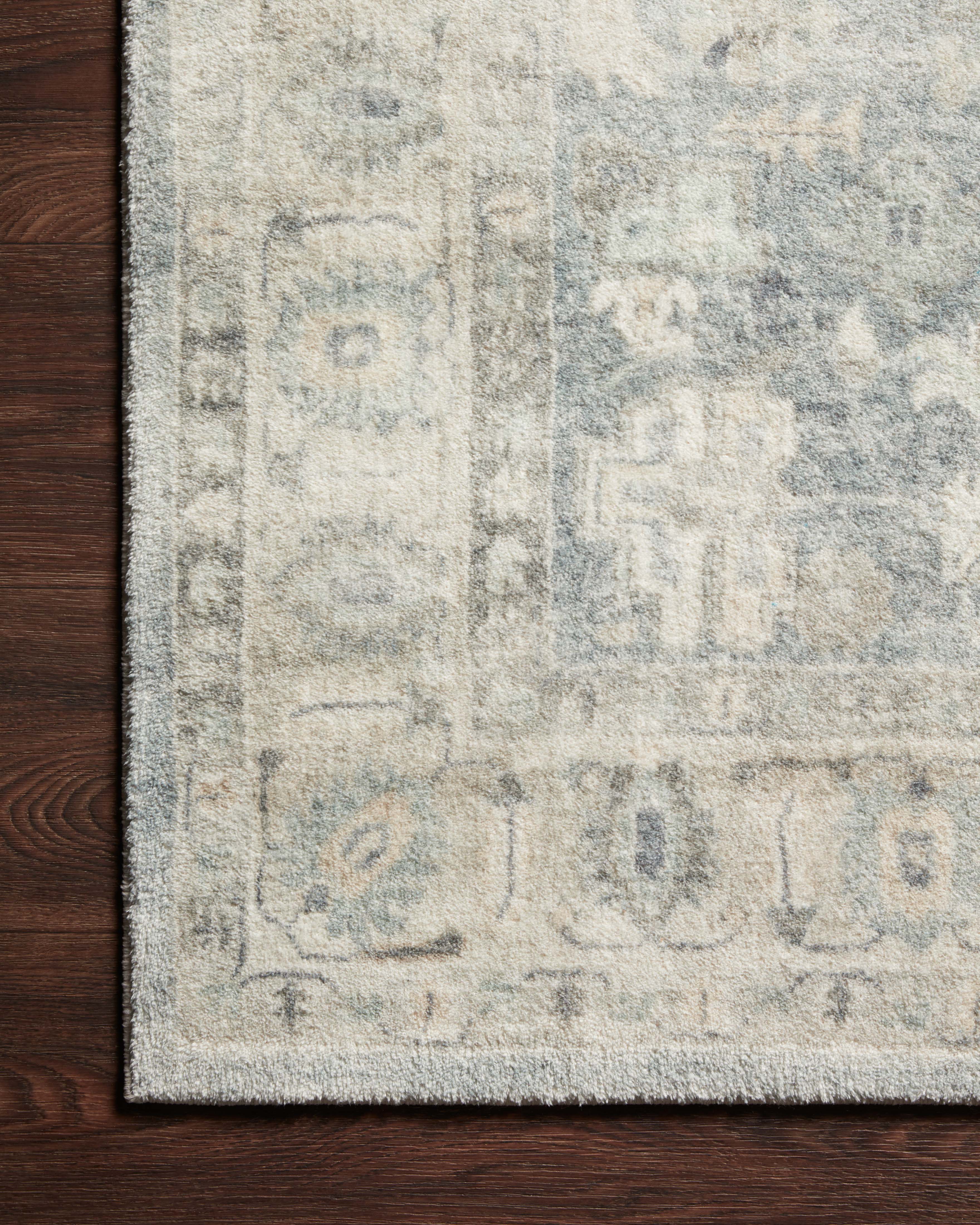 Rosette ROS-07 Denim/Fog Area Rug, ultra-soft with denim and fog tones.