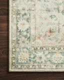 Rosette ROS-08 Teal/Ivory Area Rug, plush teal and ivory pattern.