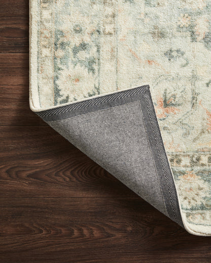 Rosette ROS-08 Teal/Ivory Area Rug, plush teal and ivory pattern.