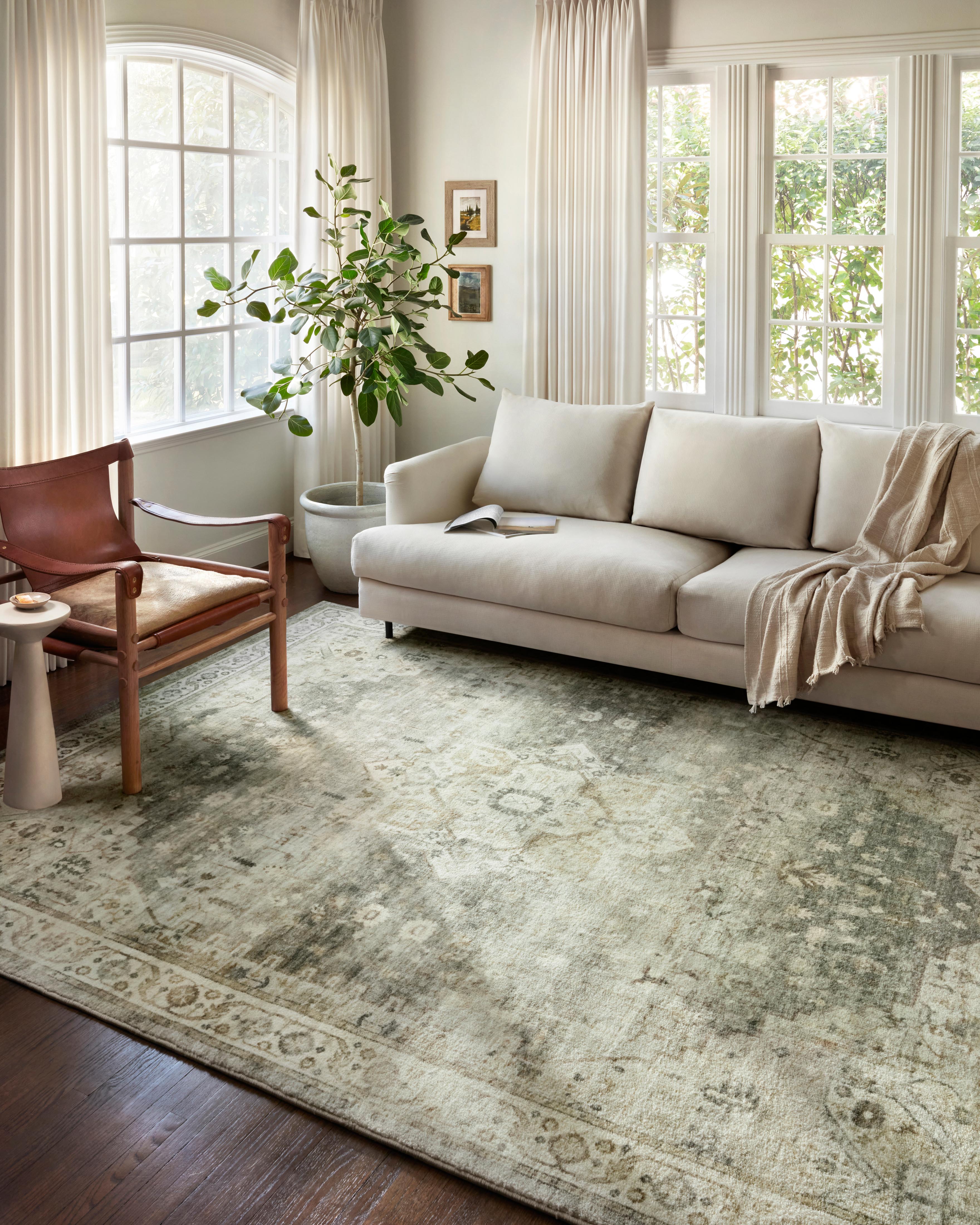 Rosette ROS-09 Sage/Beige Area Rug, soft sage and beige design.