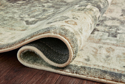 Rosette ROS-09 Slate/Ivory Area Rug, plush slate and ivory motif.