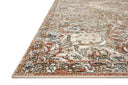 Saban SAB-07 straw and beige area rug with traditional motifs, Turkish power-loomed polyester, stain-resistant and non-shedding