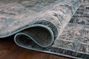 Samra SAM 01 denim grey area rug with modern design, power loomed polypropylene pile, contemporary living room rug