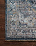 Samra SAM 01 denim grey area rug with modern design, power loomed polypropylene pile, contemporary living room rug
