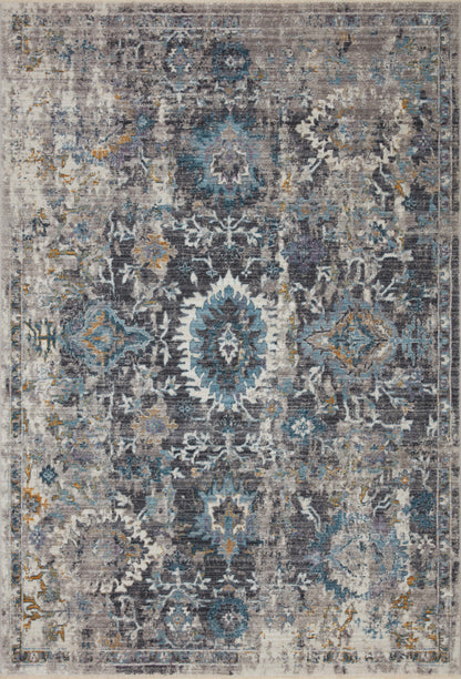 Samra SAM 02 grey multi area rug with subtle color accents, durable polypropylene Turkish rug for modern interiors