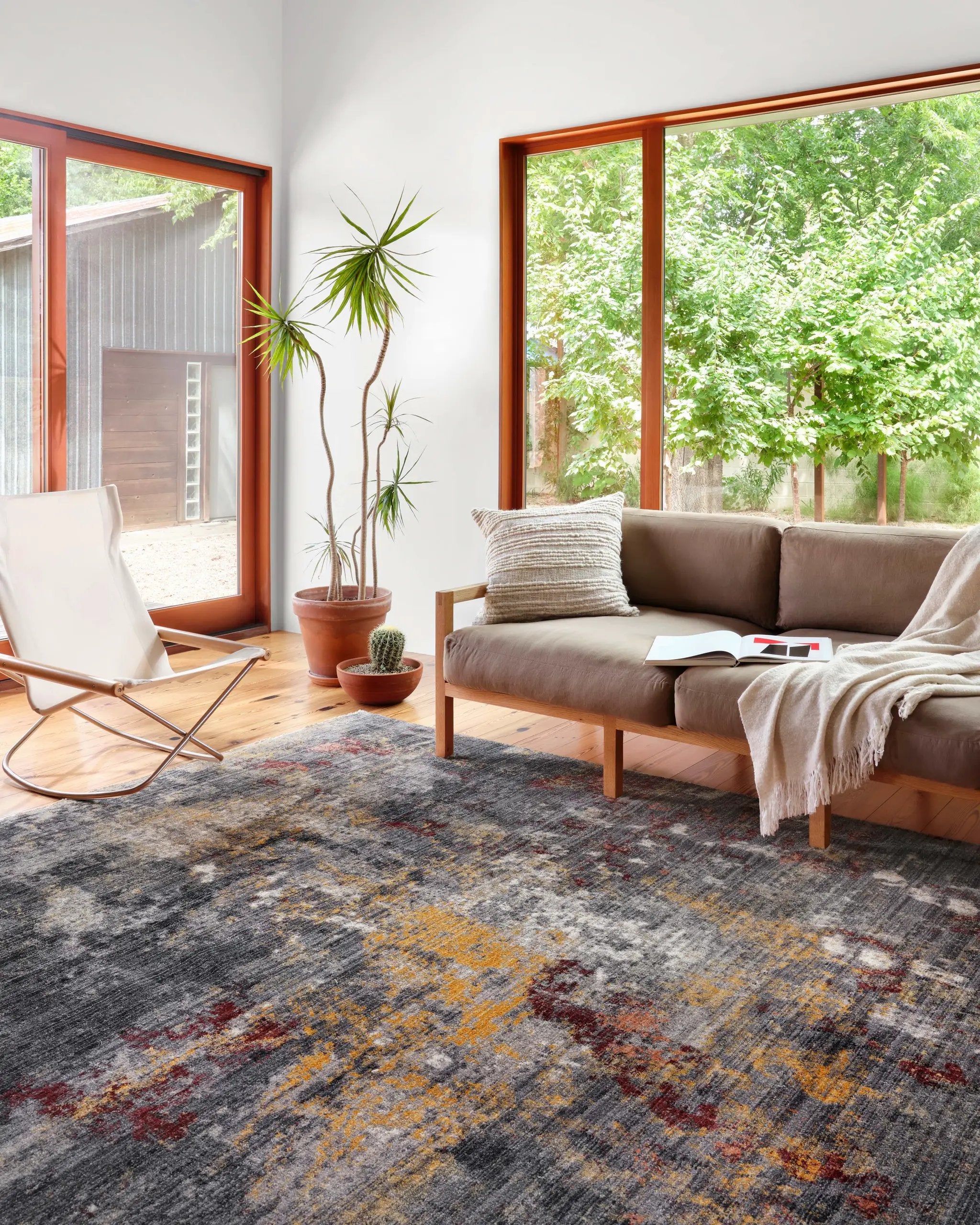 Samra SAM-03 Dk. Grey / Spice Area Rug by Loloi