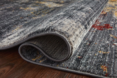 Samra SAM 03 dark grey spice area rug featuring warm accent tones, modern polypropylene rug for living spaces