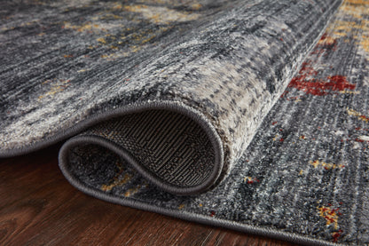 Samra SAM 03 dark grey spice area rug featuring warm accent tones, modern polypropylene rug for living spaces