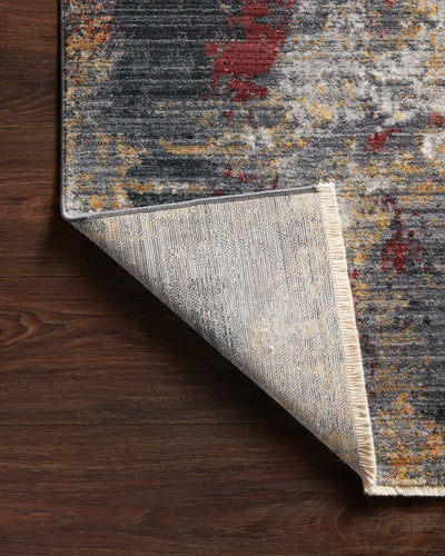 Samra SAM 03 dark grey spice area rug featuring warm accent tones, modern polypropylene rug for living spaces