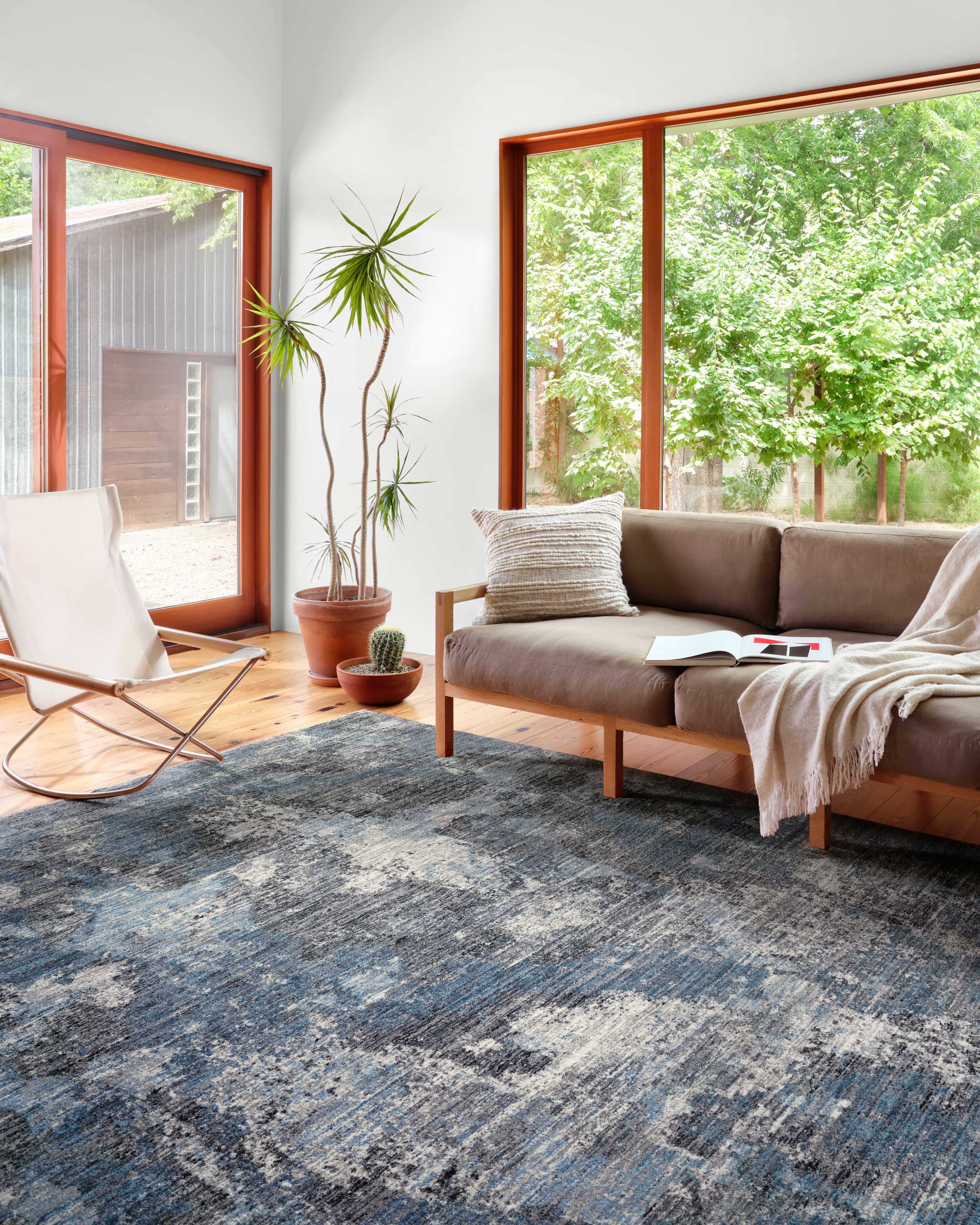 Samra SAM 05 dove sky area rug with light neutral tones, soft polypropylene rug for bright modern interiors