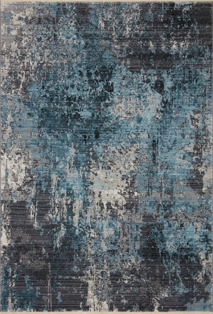 Samra SAM 06 charcoal sky area rug with contrasting accents, modern polypropylene living room rug