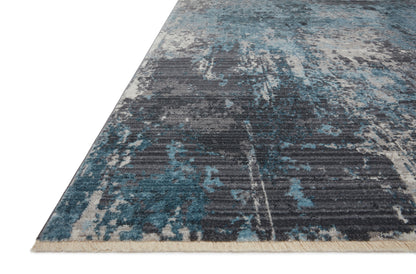 Samra SAM 06 charcoal sky area rug with contrasting accents, modern polypropylene living room rug