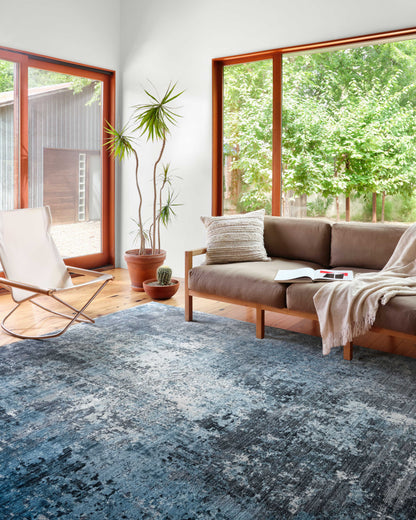 Samra SAM 06 charcoal sky area rug with contrasting accents, modern polypropylene living room rug
