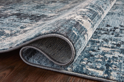 Samra SAM 06 charcoal sky area rug with contrasting accents, modern polypropylene living room rug