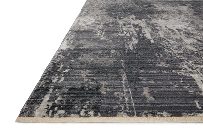Samra SAM 06 charcoal silver area rug with sleek modern design, Turkish power loomed polypropylene rug