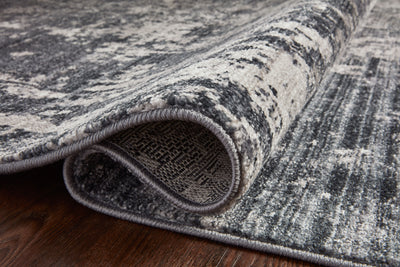 Samra SAM 06 charcoal silver area rug with sleek modern design, Turkish power loomed polypropylene rug
