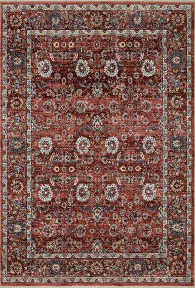 Samra SAM 07 brick multi area rug with warm tones and colorful accents, durable modern polypropylene rug