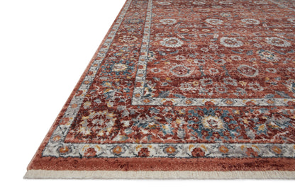 Samra SAM 07 brick multi area rug with warm tones and colorful accents, durable modern polypropylene rug