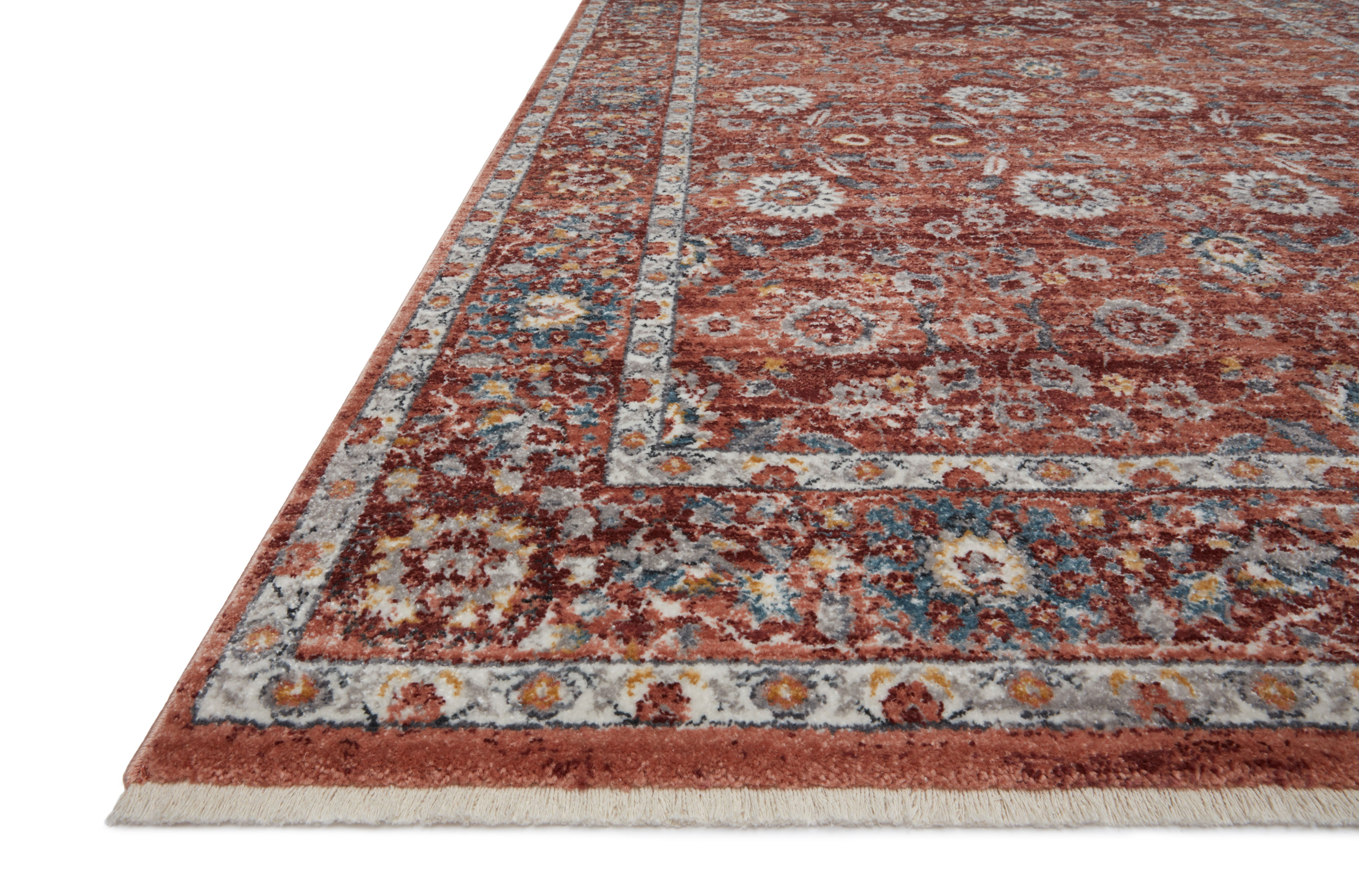 Samra SAM 07 brick multi area rug with warm tones and colorful accents, durable modern polypropylene rug