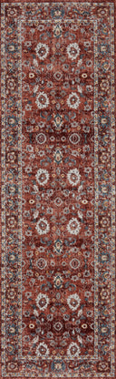Samra SAM 07 brick multi area rug with warm tones and colorful accents, durable modern polypropylene rug