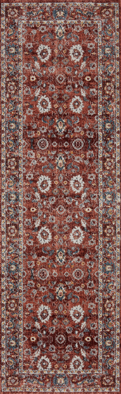 Samra SAM 07 brick multi area rug with warm tones and colorful accents, durable modern polypropylene rug