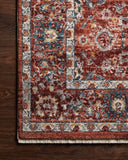 Samra SAM 07 brick multi area rug with warm tones and colorful accents, durable modern polypropylene rug