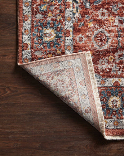 Samra SAM 07 brick multi area rug with warm tones and colorful accents, durable modern polypropylene rug