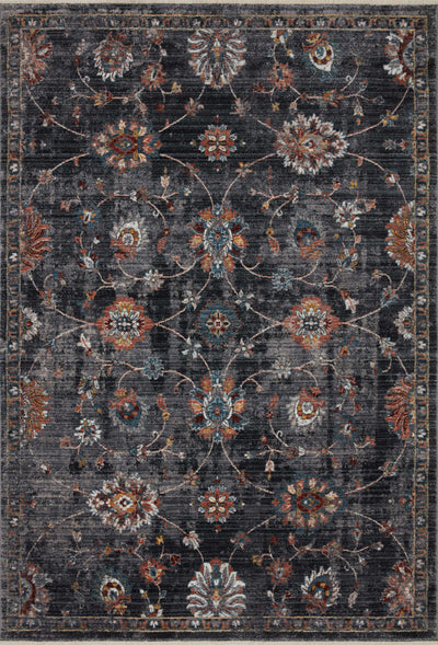 Samra SAM 08 charcoal multi area rug with layered color detailing, modern statement polypropylene rug