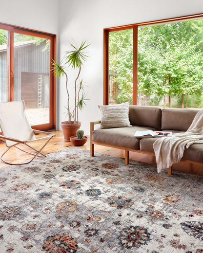 Samra SAM 08 ivory multi area rug with soft neutral base and colorful accents, contemporary polypropylene rug