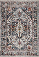 Samra SAM 09 ivory denim area rug with clean modern design, Turkish polypropylene rug for living spaces
